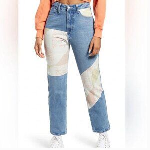 Nordstrom BP Quilt Patchwork Tapered Jeans